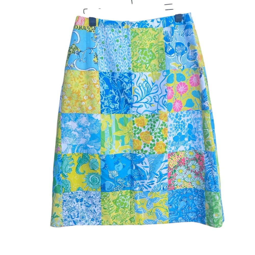 Pristine Vintage the LILLY Pulitzer patchwork skirt size 10 modern small